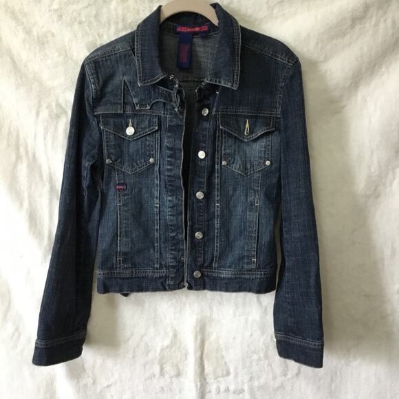BCBGMaxAzria Jeans Cropped Jean Jacket - Picture 1 of 16
